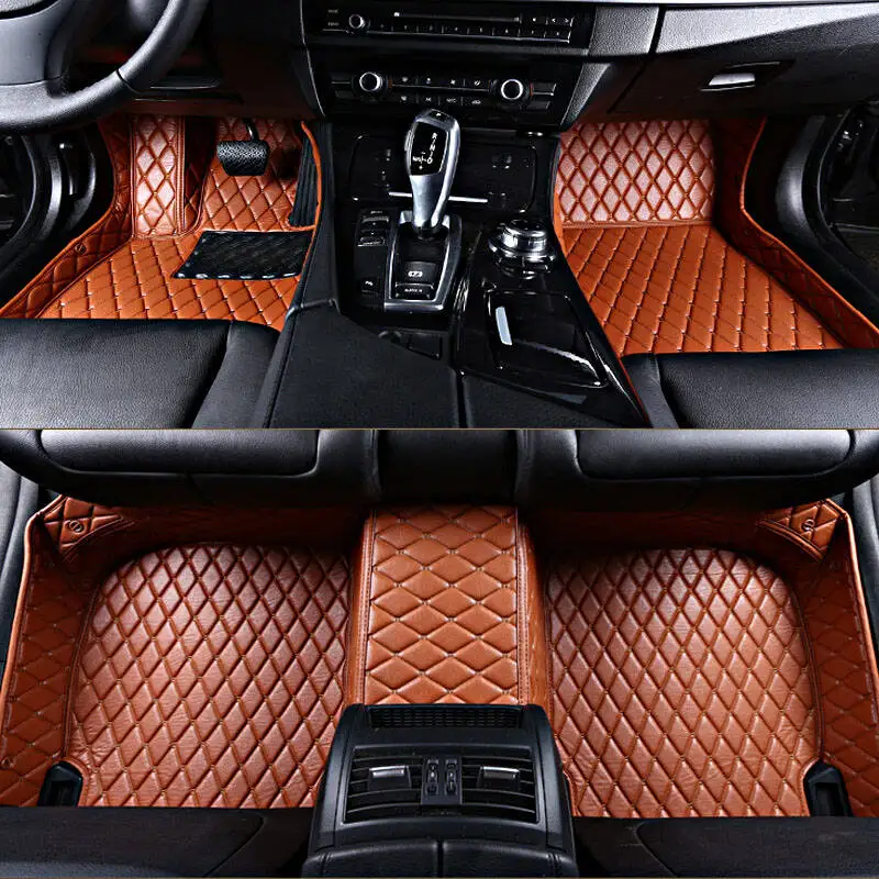 Brown CARFUNNY водонепроницаемые автомобильные коврики для dodge ram 1500 honda civic 4d w639 mercedes w169 Автомобильные ковры автомобильные аксессуары - Название цвета: Brown