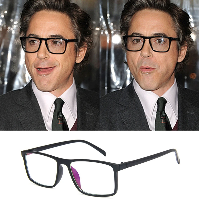 Samjune 2020 Tony Stark Robert Downey Glasses Men Clear Lens Glasses Eyeglasses Frames Plain Glass Spectacles Frame For Women