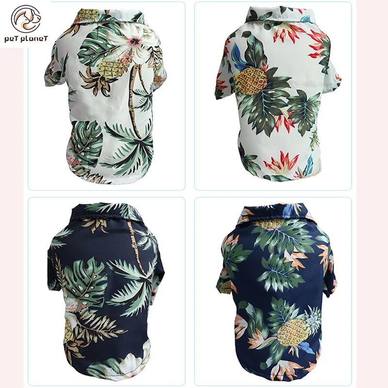 

Футболки для собак, летняя пляжная одежда, стандартная Цветочная футболка, Гавайская футболка для маленьких и больших собак чихуахуа