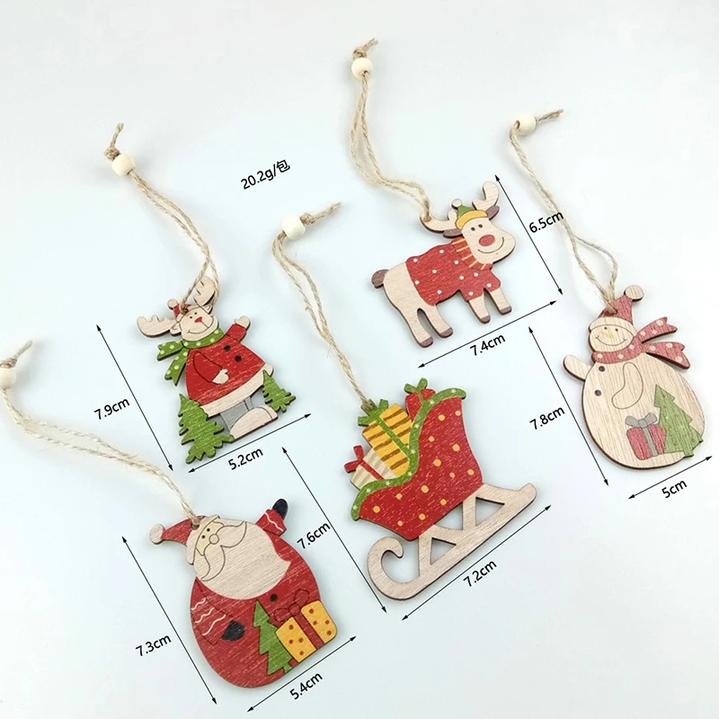 5 шт. деревянные подвески-сани для украшения ёлки | Дом и сад
