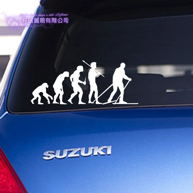 

Evolution Ski Sticker Decal Skiing Ice Sports Posters Vinyl Pegatina Wall Decals Decor Mural Car Skiing Decal