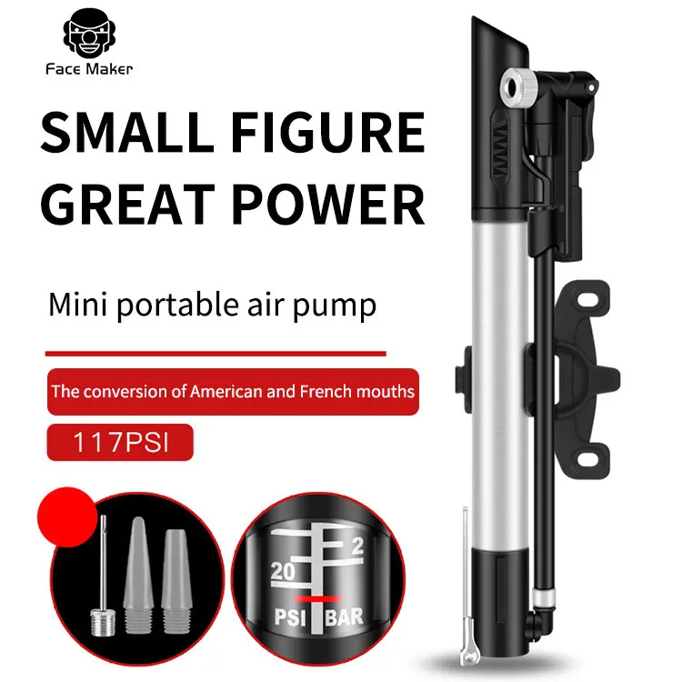 Bicycle Mountain Bike Road Household Mini Portable Double Cylinder High Pressure Pump Anglo-America-French Mouth Accessories