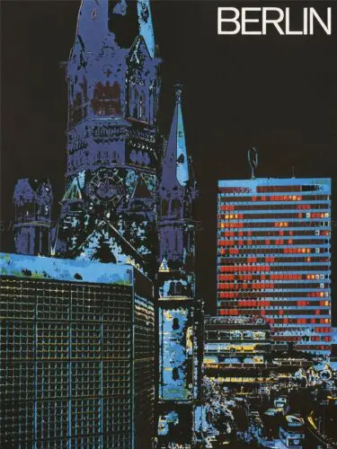 Путешествия Туризм Германия Берлин большой художественный принт Шелковый