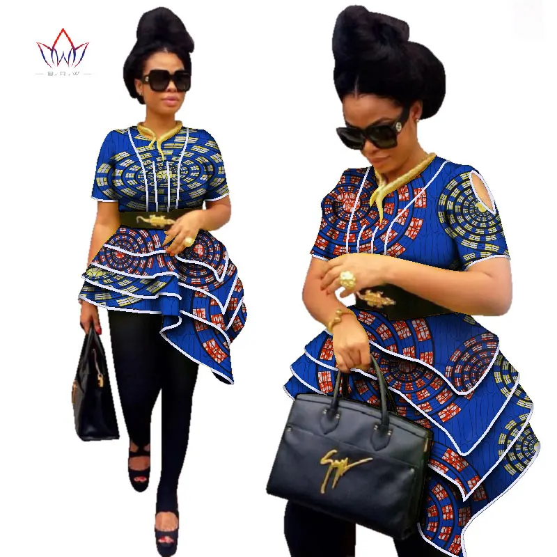BRW Africa Style Women Modern Fashions Womens Tops Dashiki African Print Tops Shirt Plus Size M-6XL Women Clothing WY2576 - Цвет: 24