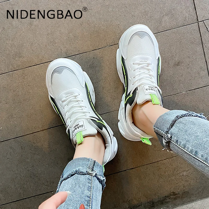 Women Sneakers Breathable Casual Chunky Shoes Outdoor Walking Jogging Running Gym Athletic Trainning Sports Shoes Tenis Feminino