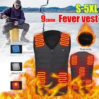 9 heating zone heated vest usb charge heated sleeveless jacket with 3 adjustable levels thermal vest winter warm heat clothes