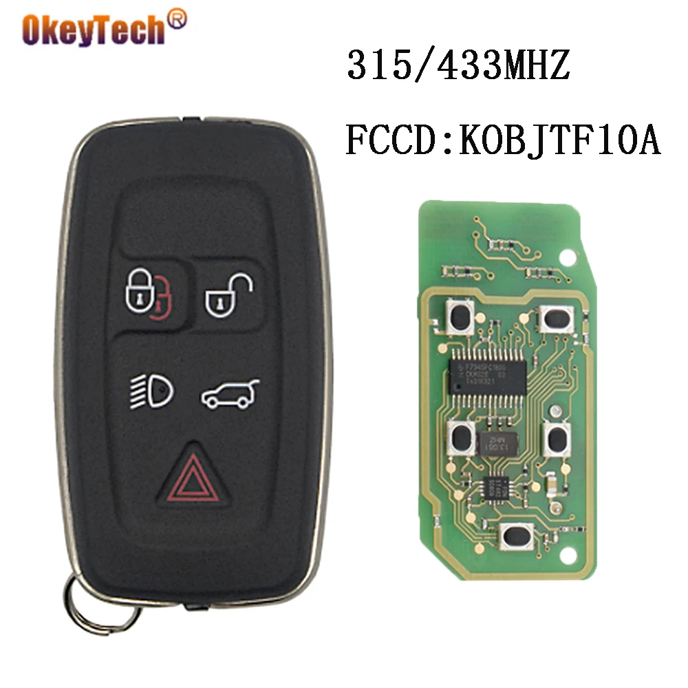 OkeyTech 5 кнопок 315/433 МГц для Land rover LR4 Discovery Sport Freelander Evoque полный пульт дистанционного