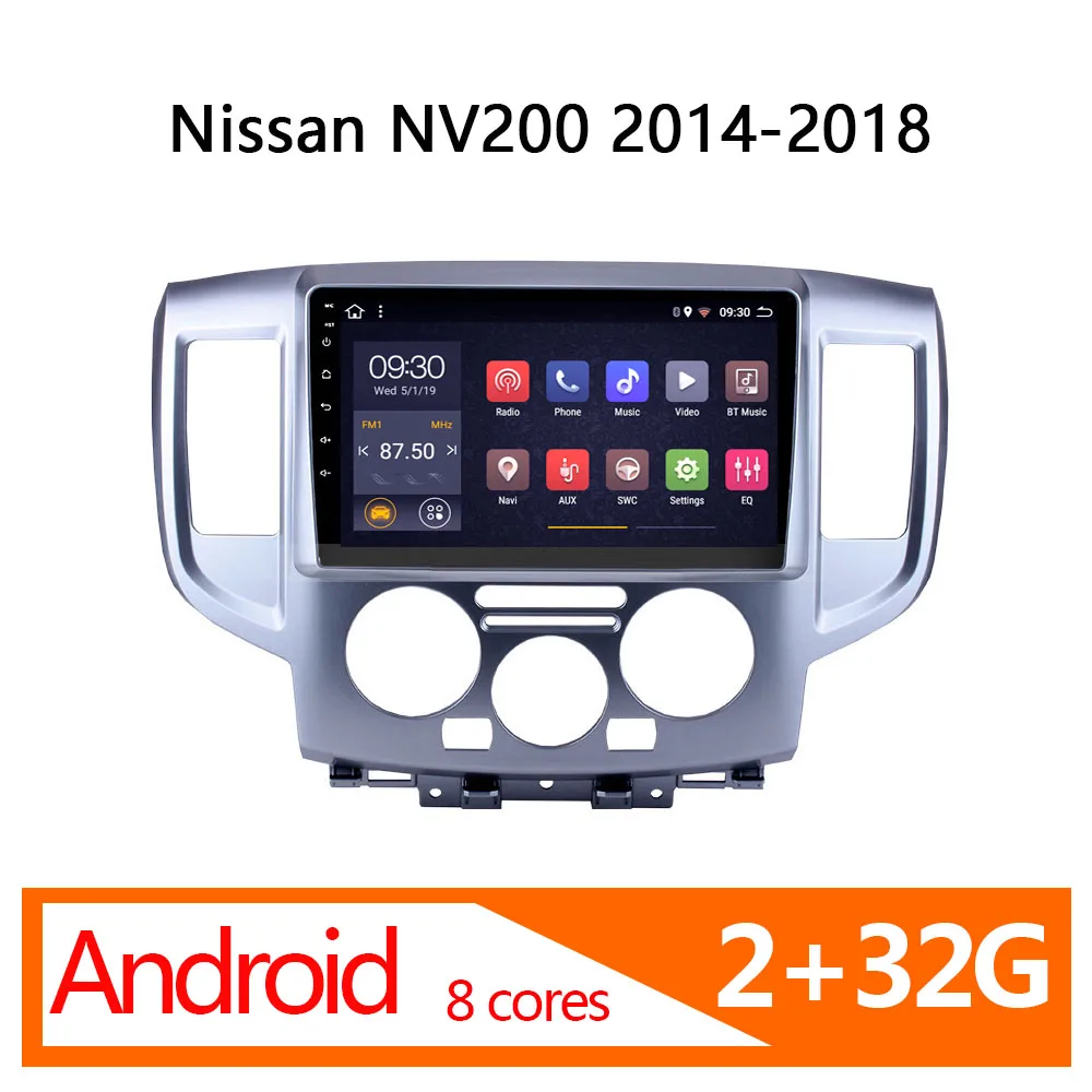 Автомагнитола для Nissan NV200 2 + 32 ГБ 8 ядер 2014 2015 2016 2017 2018 1 din android автомобильный