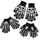 Велосипедные перчатки Hallowen, флуоресцентные митенки с принтом черепа и скелета, с закрытыми пальцами, хороший подарок для мальчиков