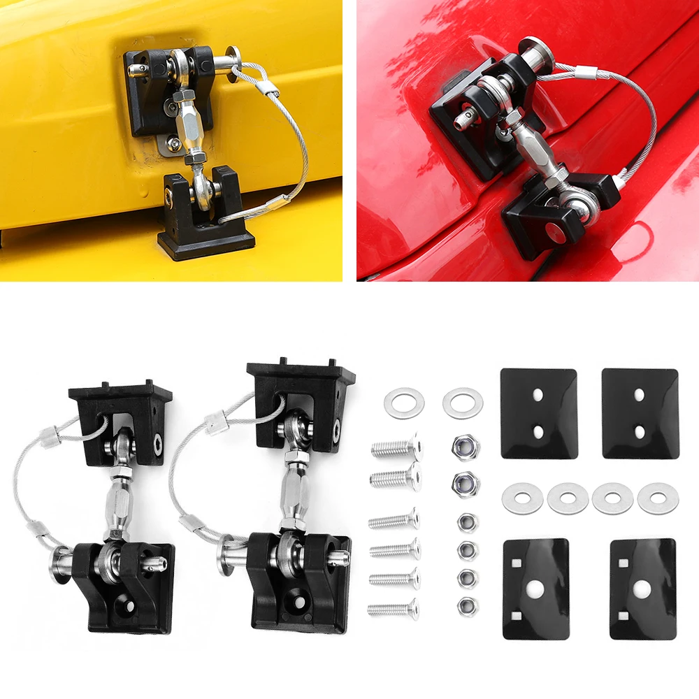 

1 Pair Black Hood Latch Hoods Catch Lock Fit for 2007-2018 Jeep Wrangler JK&JKU