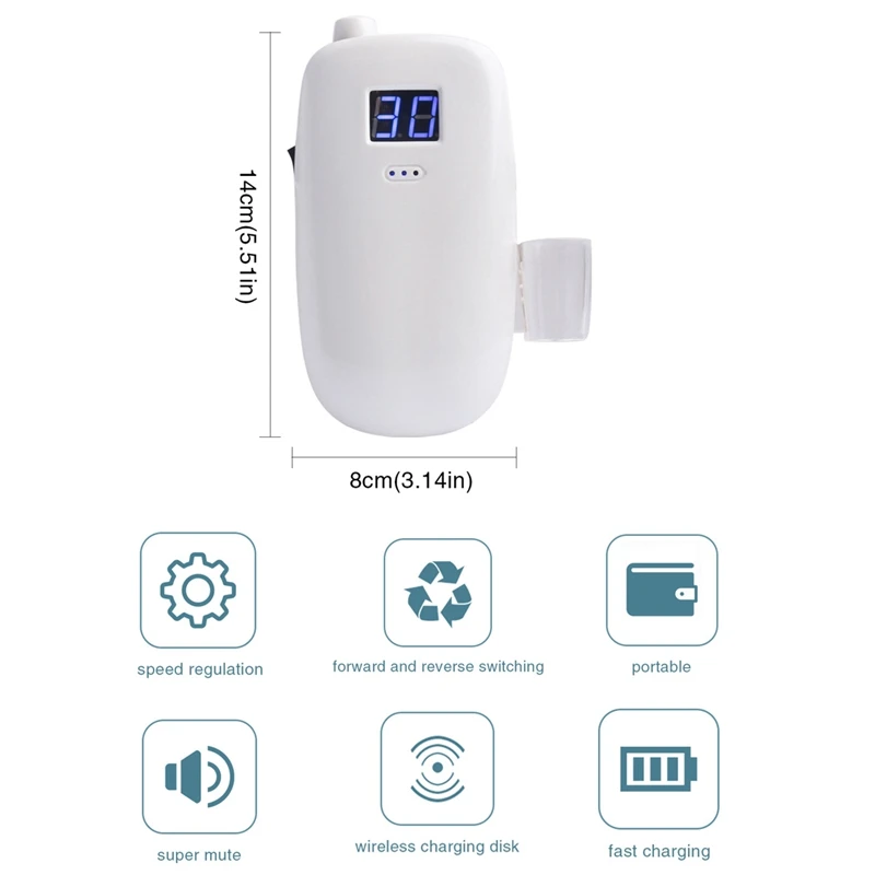 

Portable Nail Polisher Wireless Induction Charging Nail Polisher 35000Rpm Manicure Set Nail Pedicure Tool