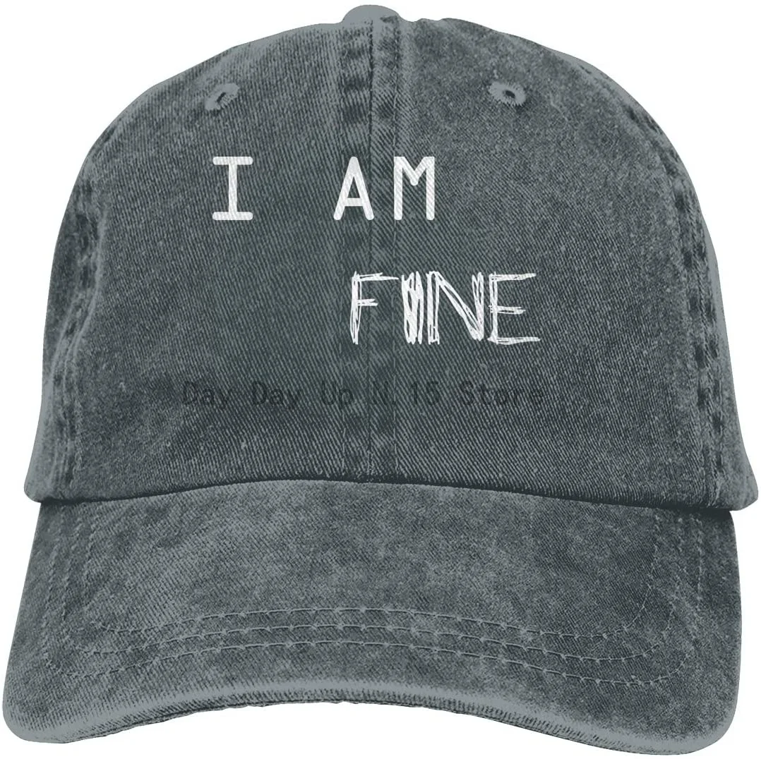 

I AM FINE Black Adjustable Hip Hop Baseball Caps