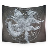 the white foxes wall tapestry polyester home living decor space bedroom decoration tapestry yoga mat