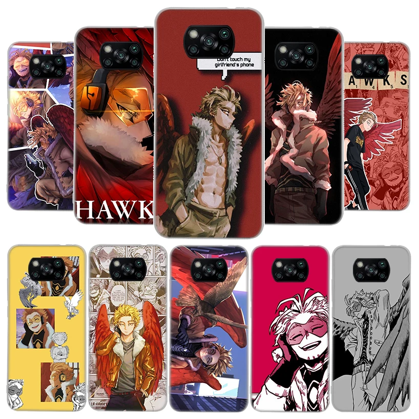 My Hero Academia Hawks Cover Phone Case For Xiaomi Mi Note 10 Poco M4 M3 M2 X3 Pro X4 NFC F3 F2 F1 A3 A2 Lite A1 CC9E GT Coque C