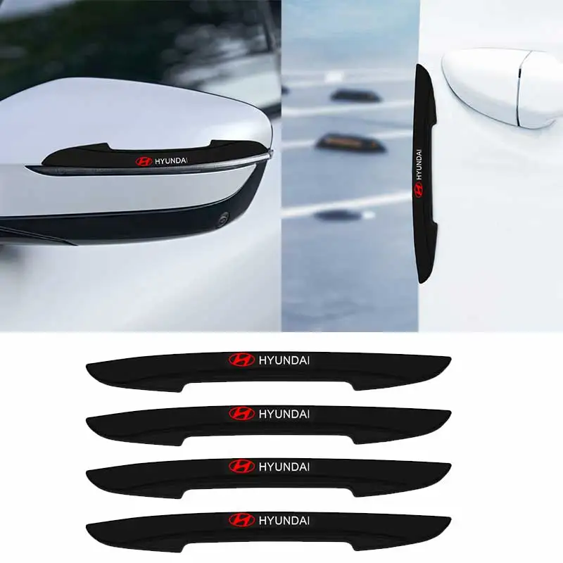 

4pcs Car Emblem Car Body Door Protection Anti-Collision Strip Sticker for Hyundai Santa Fe Sonata Solaris Azera Creta I30 Ix25