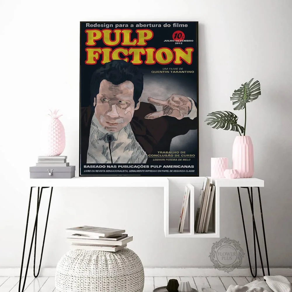 

Pulp Fiction Movie Poster And Print Canvas painting Bar Cafe Home Decor Painting Wall Art For Living Room Home Decoration