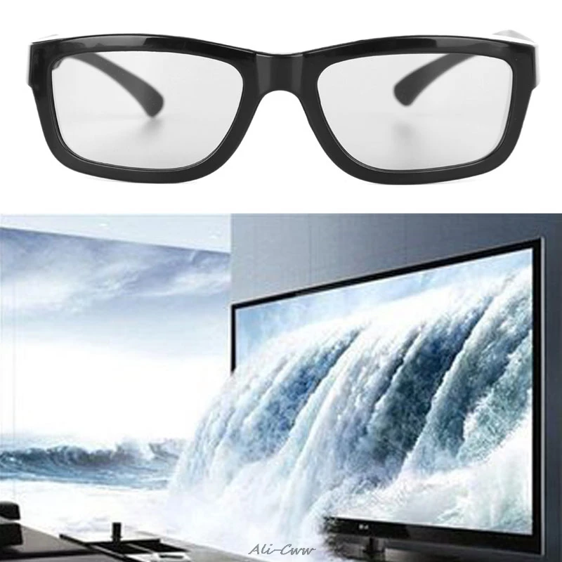 

1Pc Circular Polarized Passive 3D Glasses Stereo Black For 3D TV Real D IMAX Cinemas