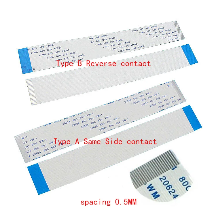 

10Pcs FPC Flexible Flat Cable FFC 0.5MM A B type interface 4P 5P 6P 8P 10P 12P 14P 16P 18P 20P 22P 24P-60P fpc