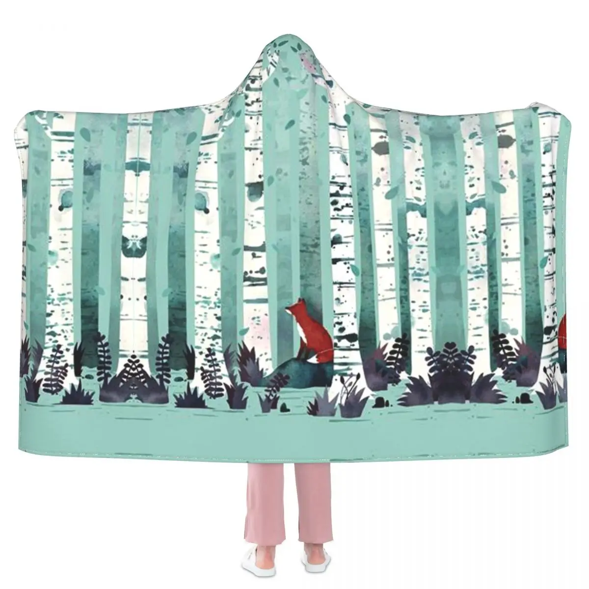 

The Birches Animal Blanket Forest Trees Super Soft Fashion With Hood Bedspread Aesthetic Fleece Armchair Blanket