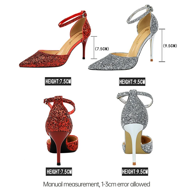 

Sexy Women Pumps Shoe Ladies Sandals Elegant Shoe For Women Bling Stiletto Ladies Pumps For Party High Heel Shoes Female Sandals