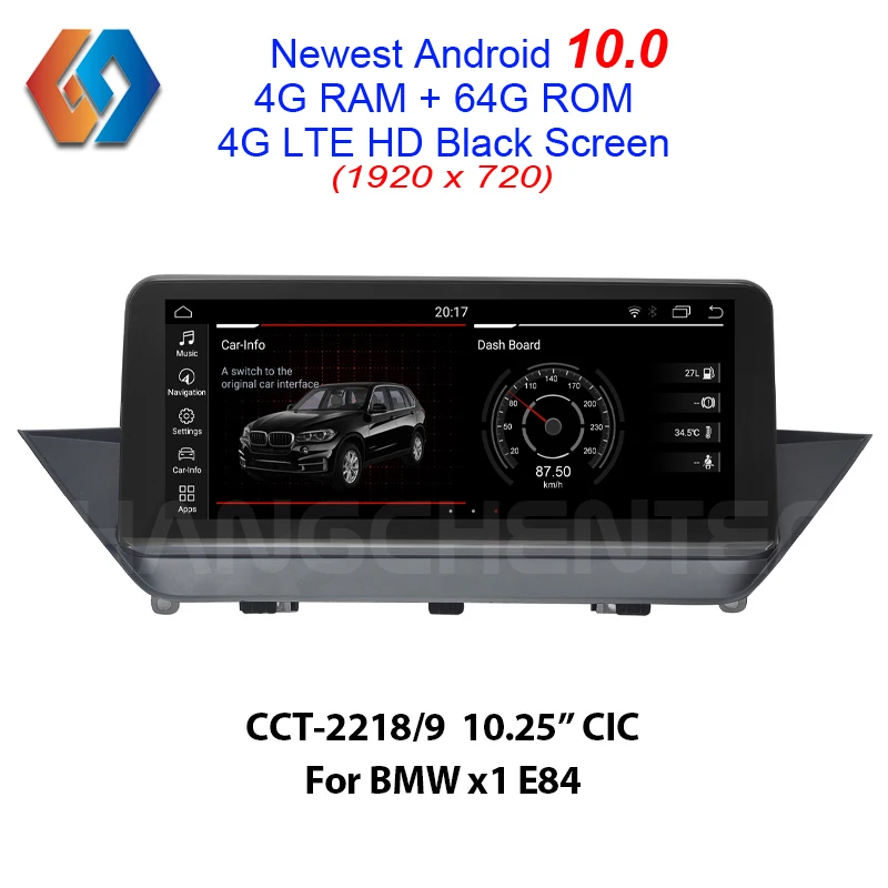 HD черный Android 10 экран для BMW X1 E84 CIC встроенный CarPlay BT WiFi GPS Мультимедиа Навигация