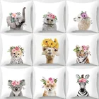 Мультяшная Кошка Животное декоративная подушка для дивана наволочка полиэстер 45*45 подушка домашний декор наволочка 40888