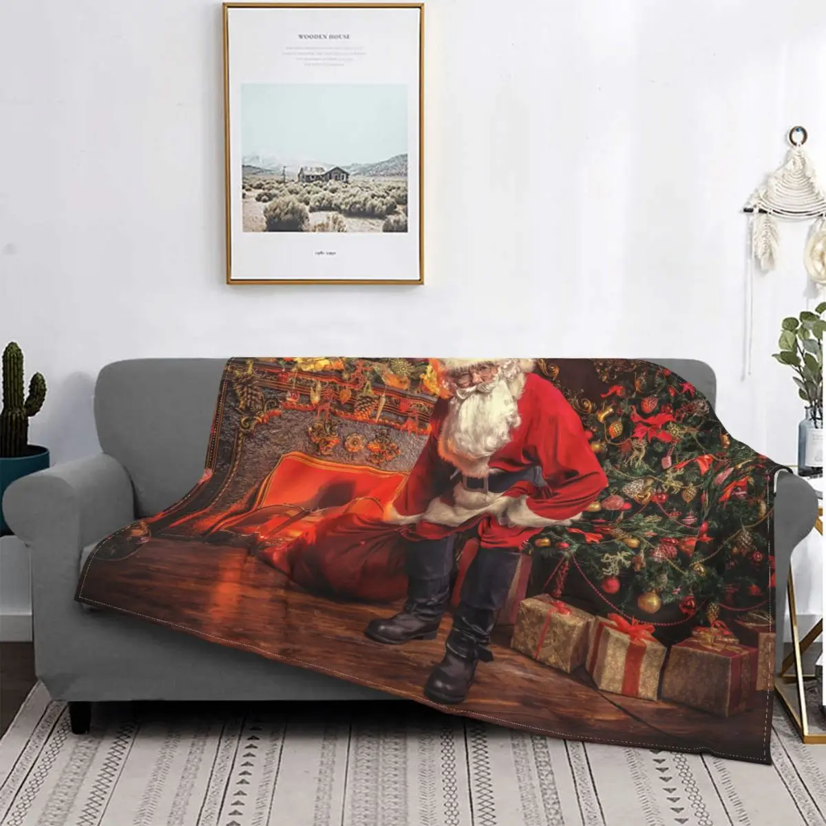 Купить: Одеяло в виде Санта-Клауса, рождественской елки, чехол вскандинавском стиле, Рождество, Новый Год, шерстяное покрывало, диван дляспальни по цене 7.74 руб. , со скидкой 7.73 рублей