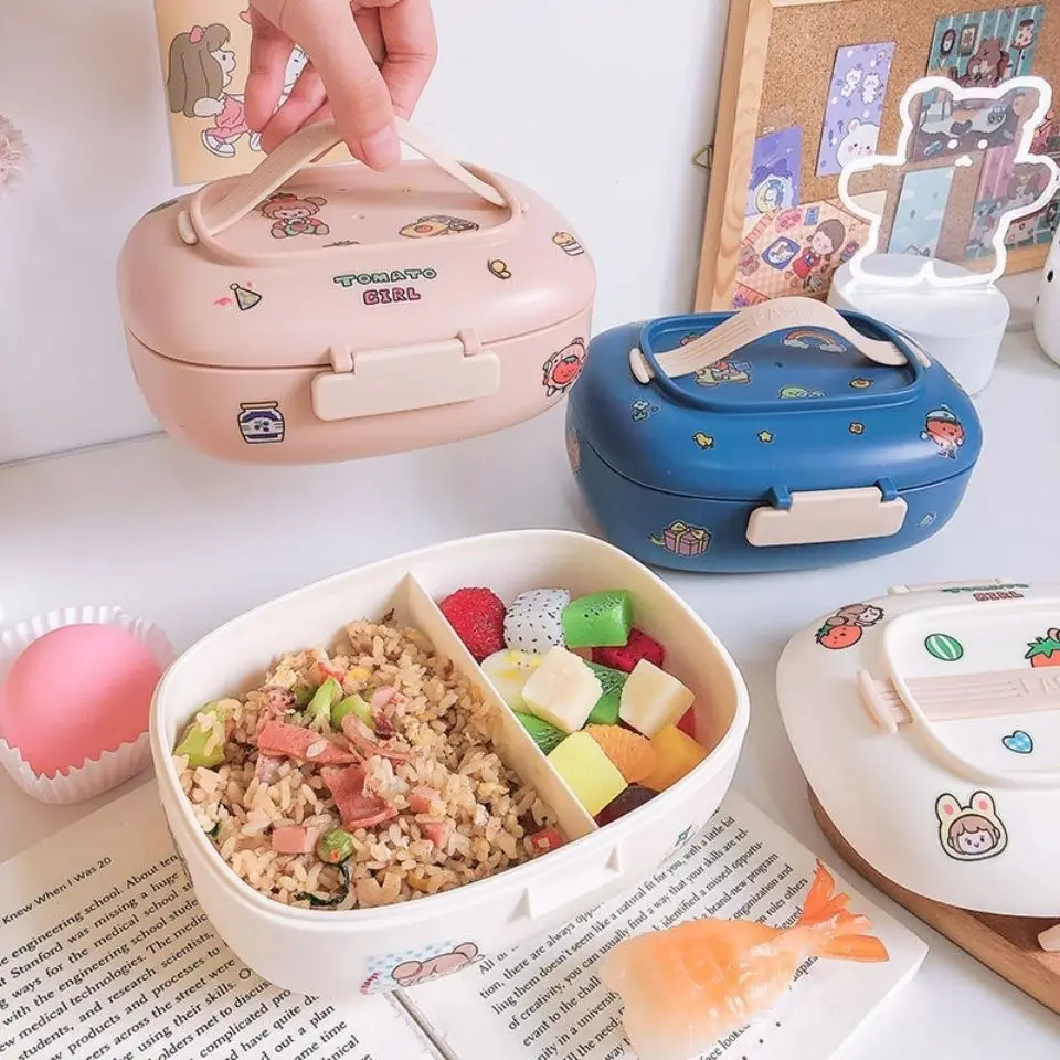 

Ins Cartoon Kitchen 850ml Lunch Box Food Storage Container Children Kids School Office Works Portable Bento Boxs 2021 New