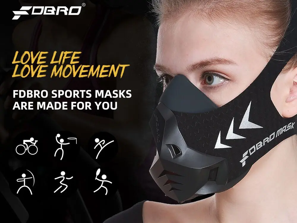 FDBRO фитнес-тренировочная Спортивная маска Pro для упражнений, тренировок, бега, сопротивление, кардио, выносливость, спорт, высокая высота, Атлетическая маска