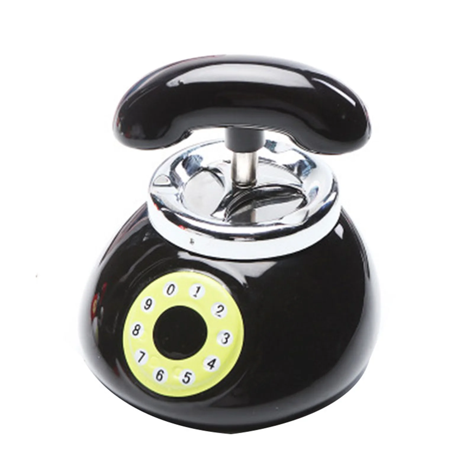 

Push Down Ashtray with Lid Decorative Rotary Ring Phone Shape Ceramic Cigarette Ashtray with Container for Home Office P