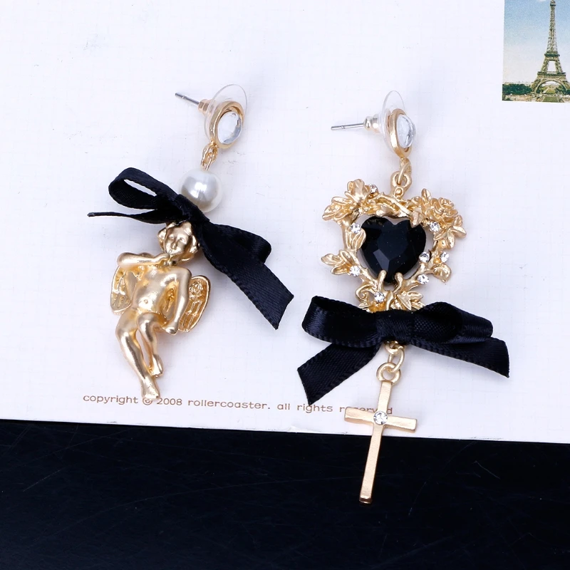 Серьги-подвески в стиле барокко с кружевом и бантом | Украшения аксессуары