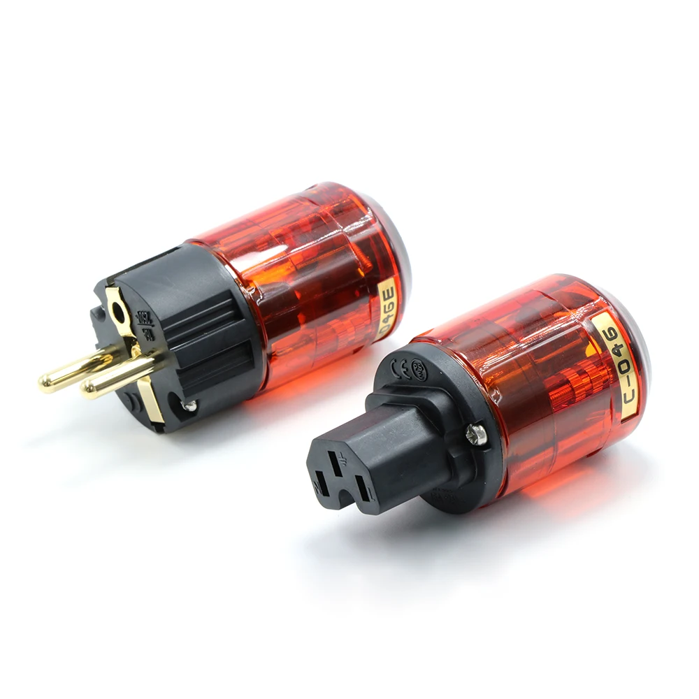 Пара P 046E + IEC C 046 разъемы Позолоченные SCHUKO EU Мощность штепсельной