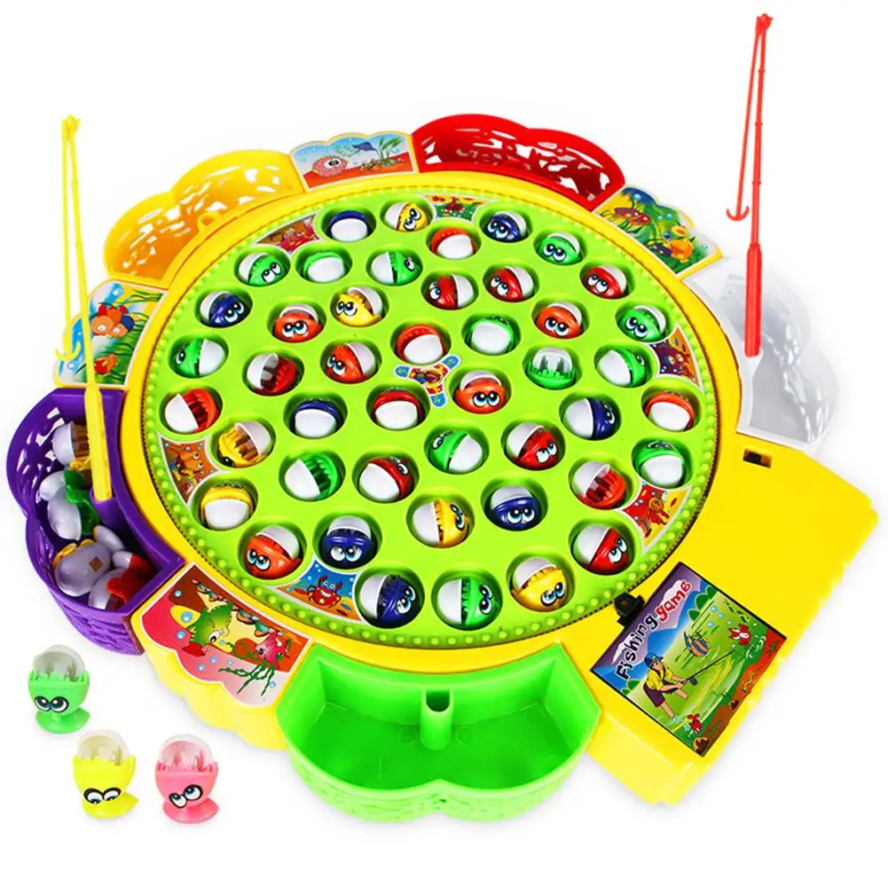 

Classical Fishing Toys Set for Kids Educational Toys with Music Electric Rotating Fishing Game Funny Sports for Birthday Gift