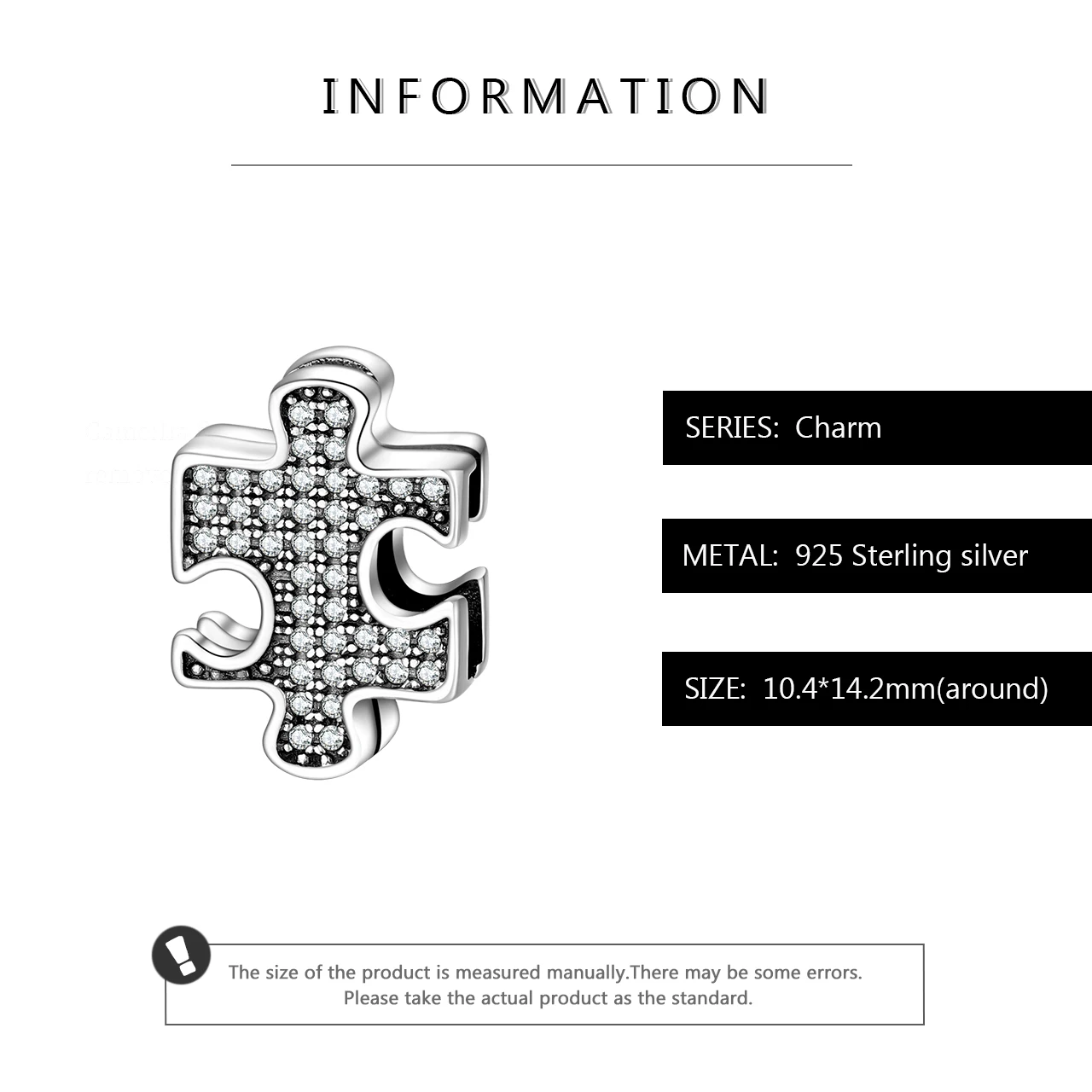 925 Sterling Silver Lucky Puzzle Square clips charms bead jewelry making Fit Original reflection Charm Bracelet | Украшения и