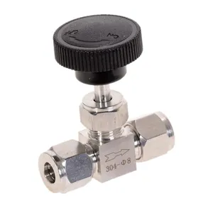 Регулируемый игольчатый клапан диаметром 3, 4, 6, 8, 10, 12 мм, трубка из нержавеющей стали 304, кислотостойкий, прямой карточный кран