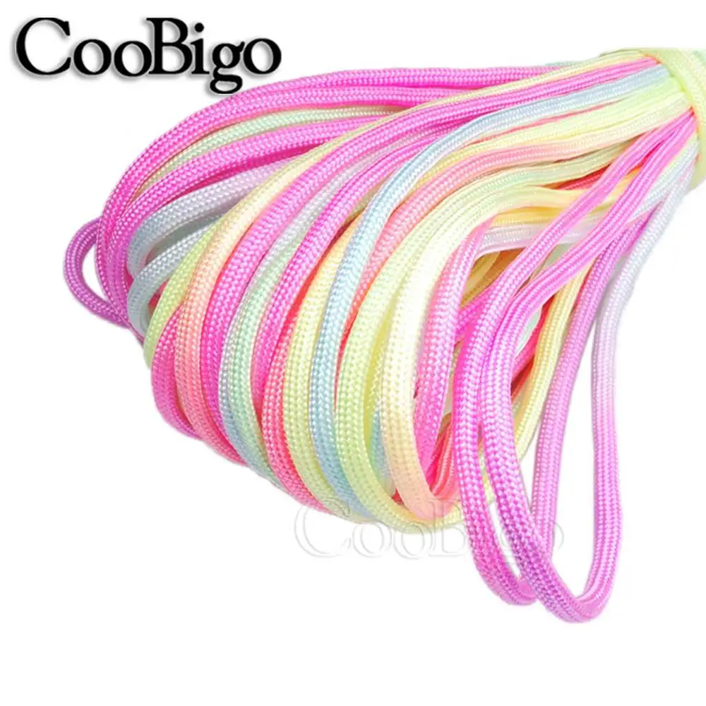 10 футов ~ 550 светлый Радужный Паракорд парашютный шнур 7 нитей сердечник Веревка DIY