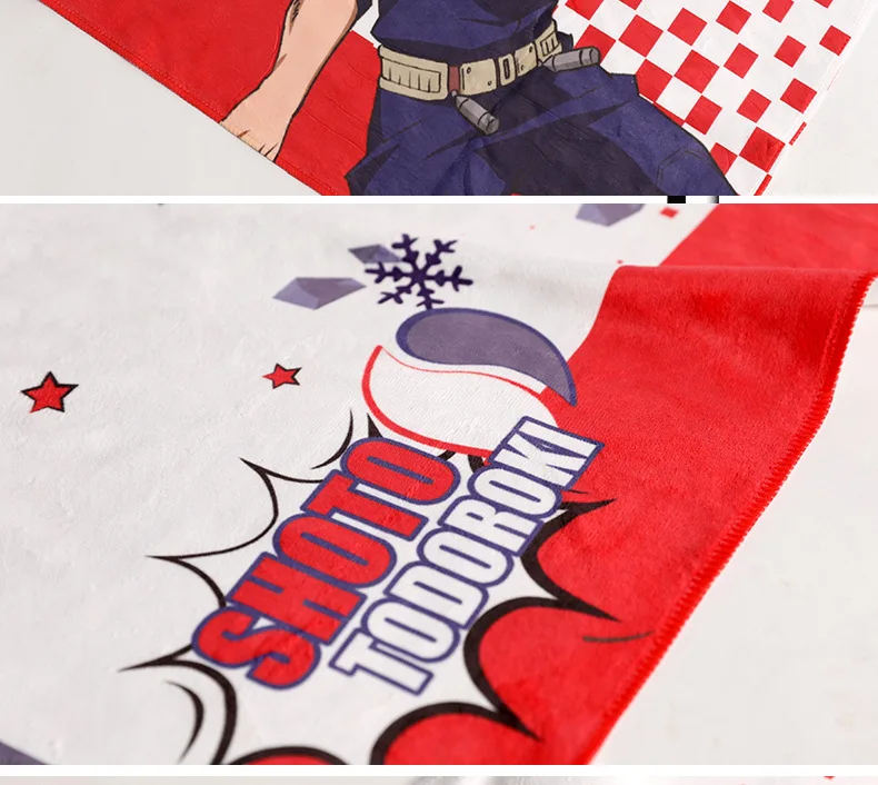 

Japan My Hero Academia Midoriya Izuku deku Bakugou Katsuki Todoroki Shouto character pattern Printed Soft towel Bath towel Gift