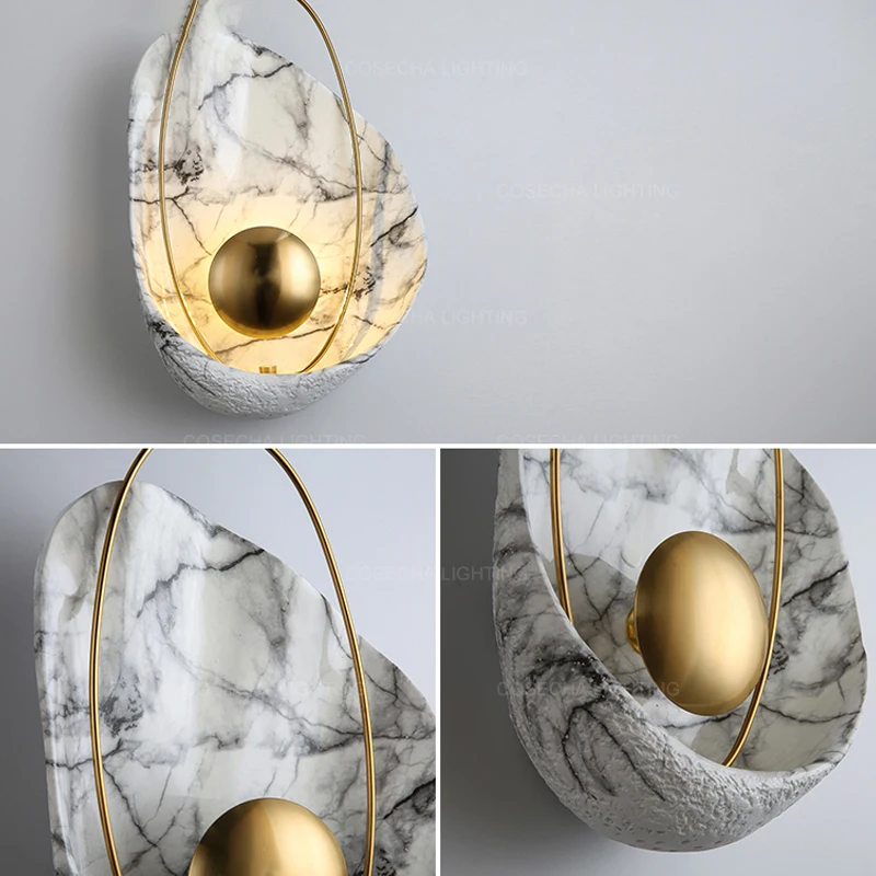 Белый корпус настенный светильник черный стены Бра скандинавский украшения