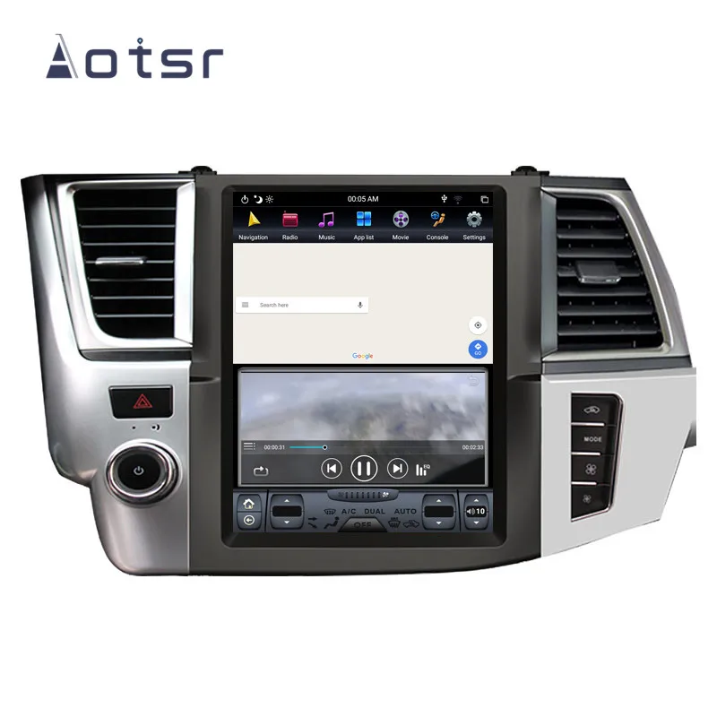 Автомобильный GPS-навигатор в стиле Тесла Android 9 0 4 Гб ОЗУ для Toyota Highlander 2014-2018 радио