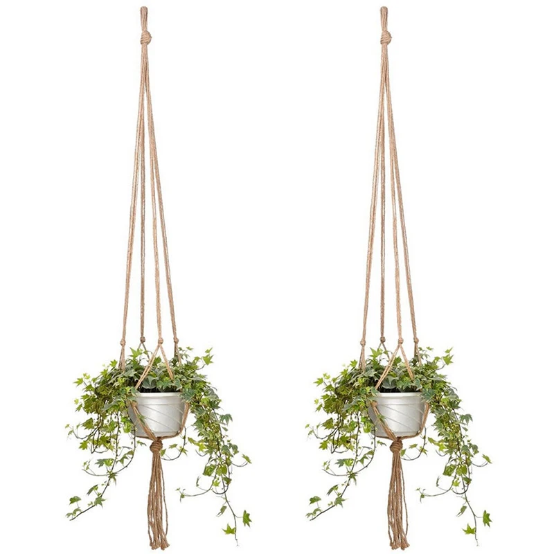 

4PCS Rope Plant Hanger Basket Flower Pot Hanging Holder Garden Shopping Mall, Garden Nursery Production