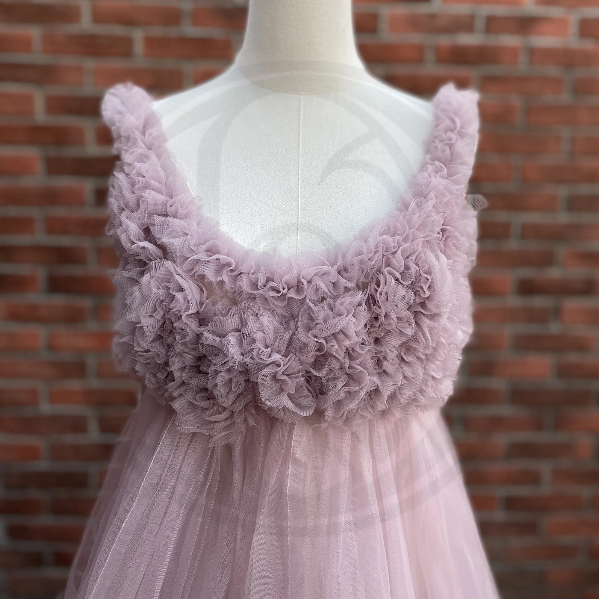 Beautiful Photo Light Purple Tulle Maternity Cothing Pregnant Gown Couture Robe Woman Photography Costume Baby Shower Dress enlarge