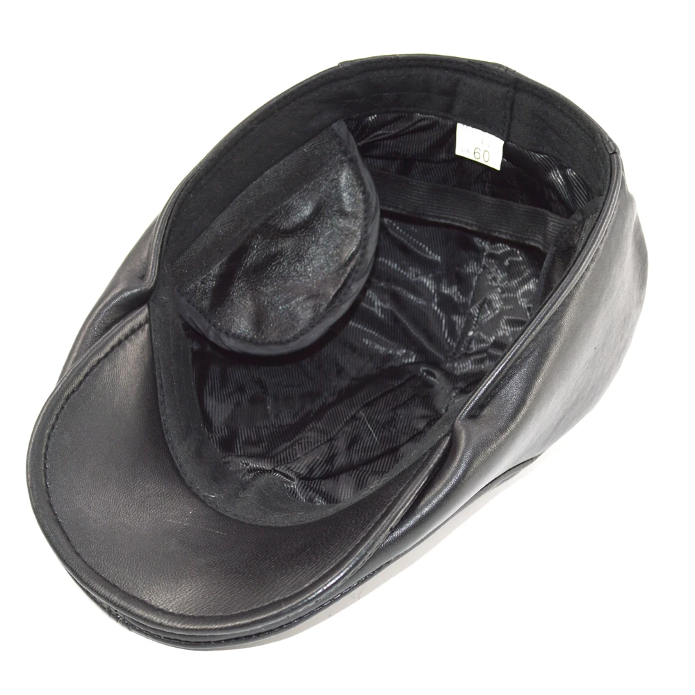 Мужская бейсболка из натуральной кожи брендовая Повседневная теплая Кепка