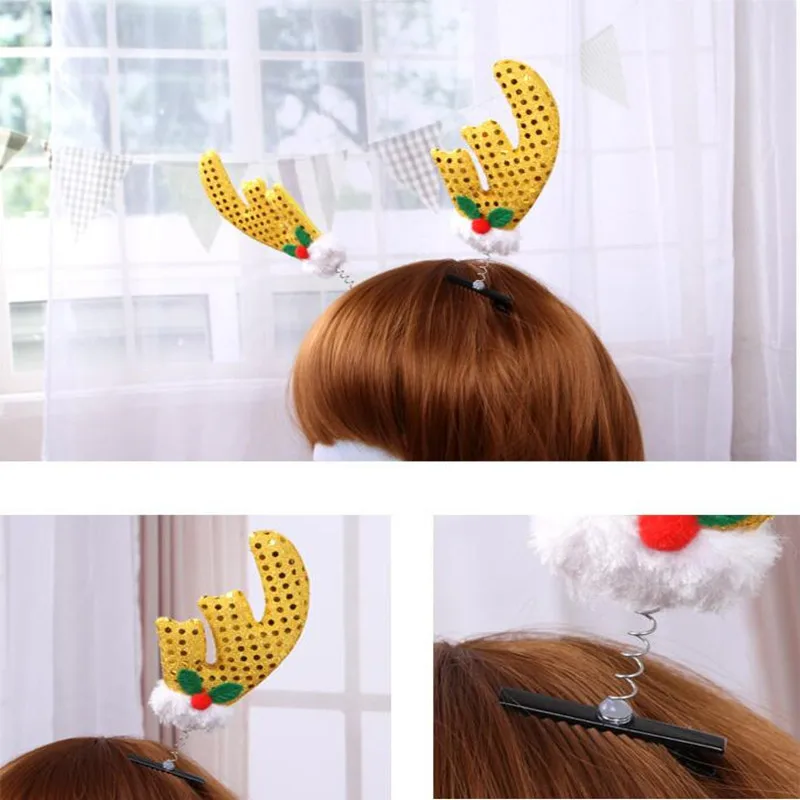 

Colorful Sequin Deer Horn Hairpin For Girls Hair Decorations Elk Hairpins Dance Party Birthday Christmas Party Supplies