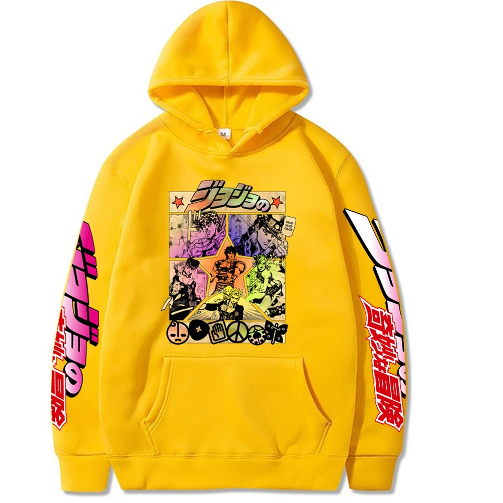 

Harajuku Bizarre Adventure Unisex Hoodies Japanese Anime Printed Men's Hoodie Streetwear Casual Sweatshirts