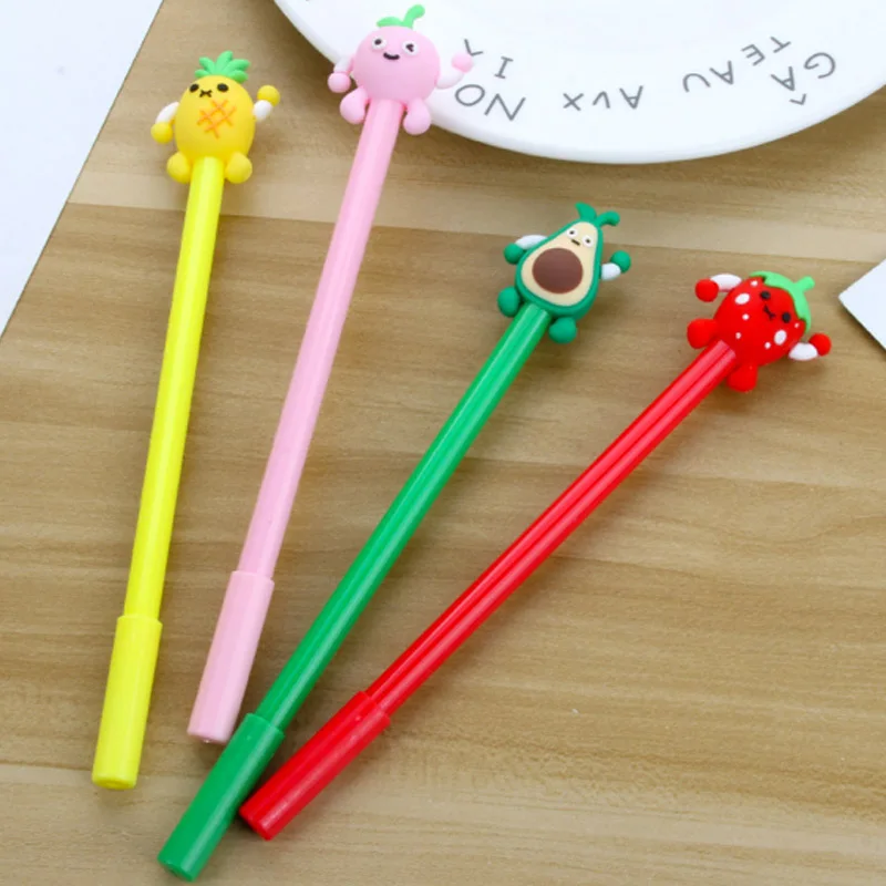 4 шт. Творческий мультфильм прийти на фруктовая гелевая ручка 0 5 мм студенческий