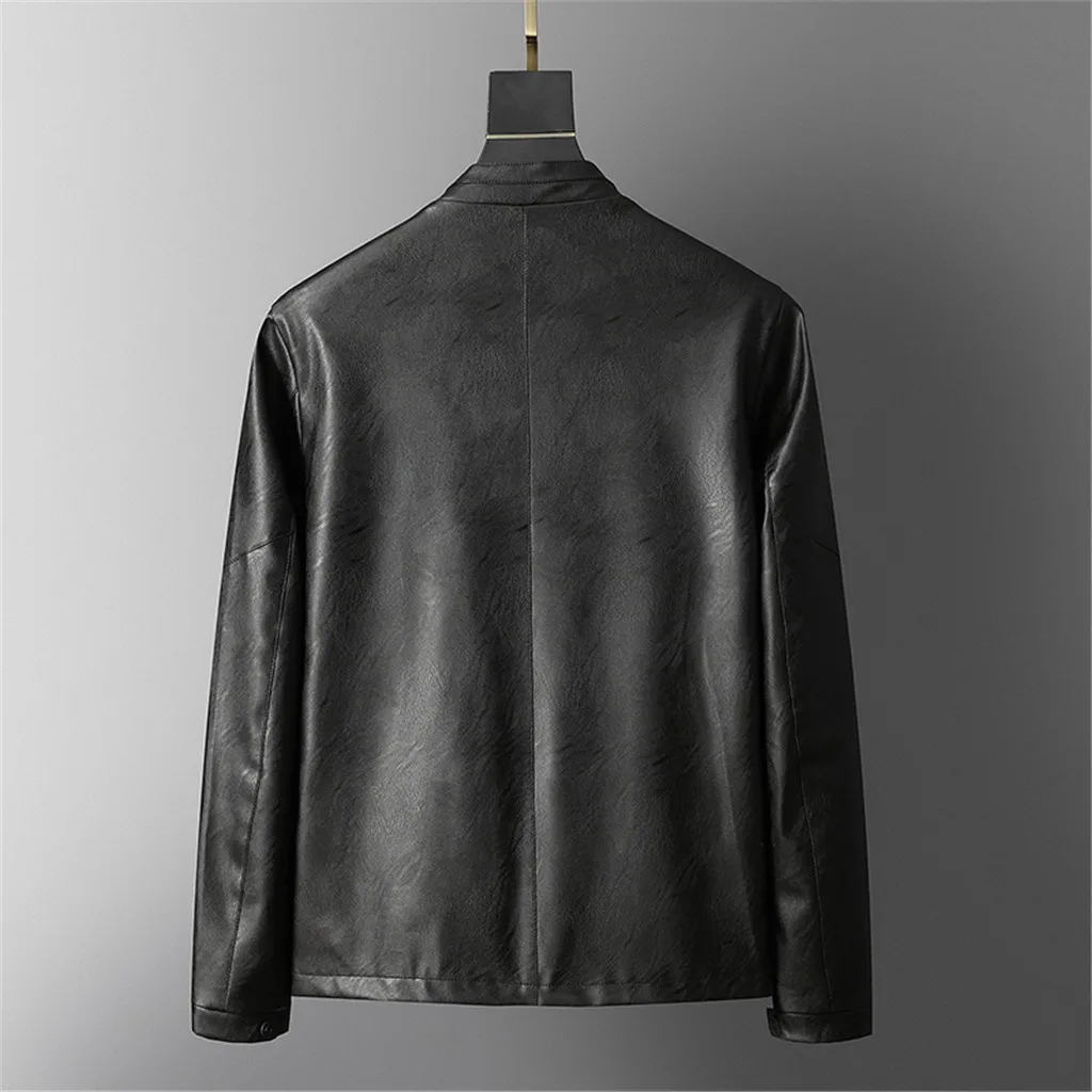 Dropshipping Casual Tops Plus Size Fashion Men's Autumn Winter New Retro Solid Collar Jacket Pure Long Sleeved Coat man Handsom