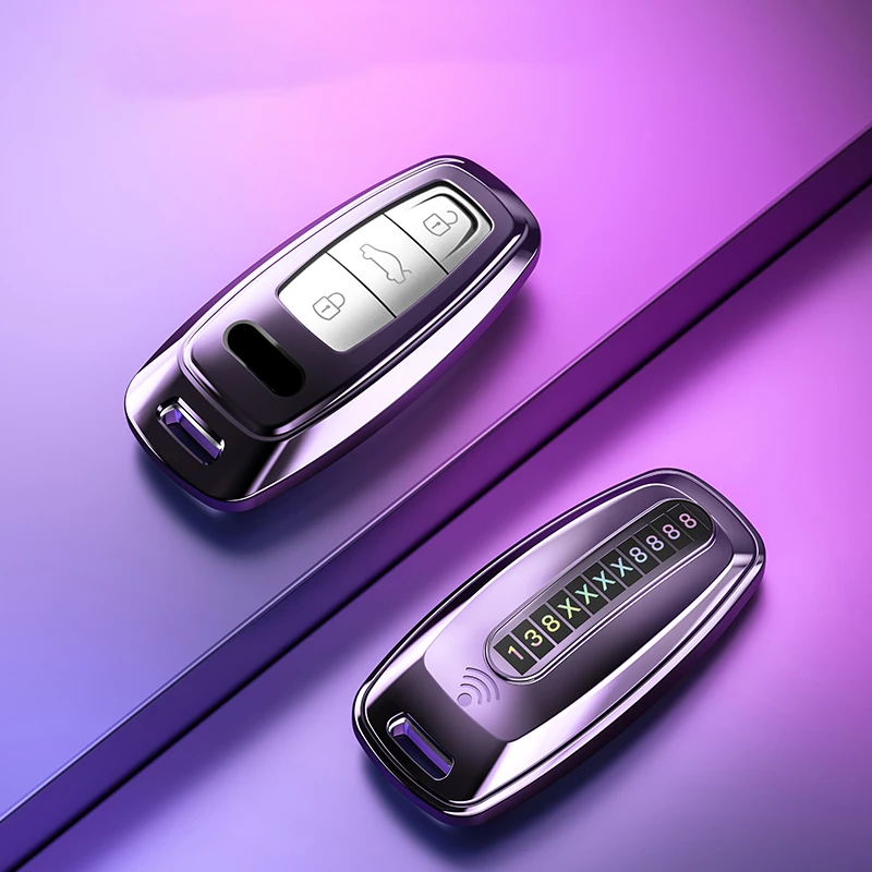 

Anti-lost TPU Car Key Case Remote Cover Shell Holder Fob Keychain Bag For Audi New A8L A3L A6L A7 Q7 Q8 2022 2021 Accessories
