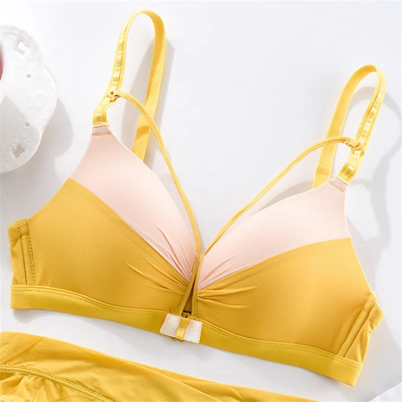

Sexy One-Piece Bra Urtal Thin Contrast Push Up Lingerie Seamless French Style Women Underwear Beauty Back Bralette