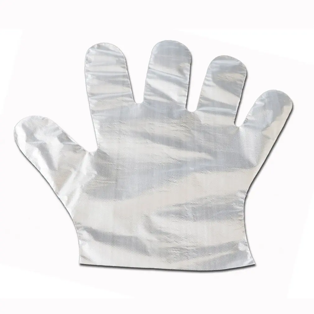 

100pcs/Lot Disposable Gloves One-off Plastic Gloves Restaurant BBQ Transparent Eco-friendly PE Gloves Kitchen Garden accessories