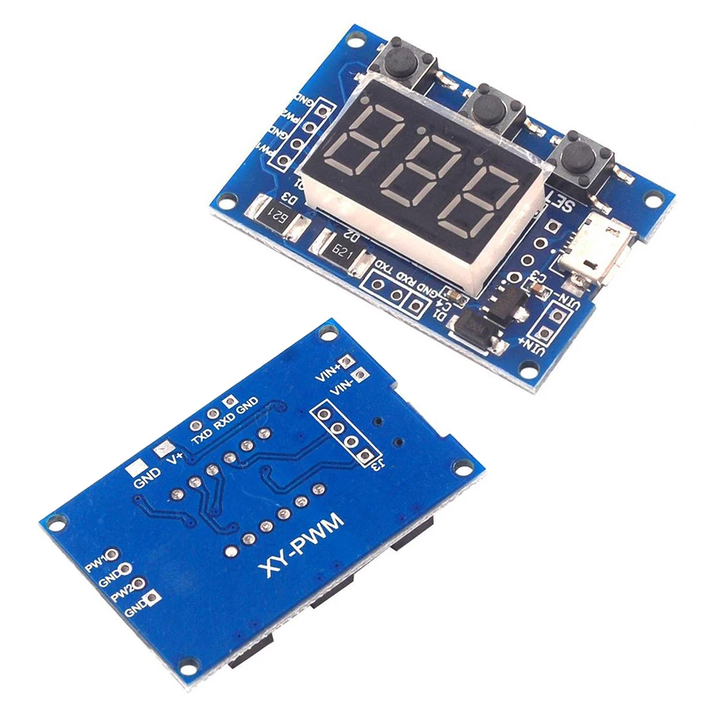 2 Channel PWM Signal Generator Board Module Pulse Frequency Duty Cycle Adjustable DC 5-30V Micro USB 5V Power | Электроника